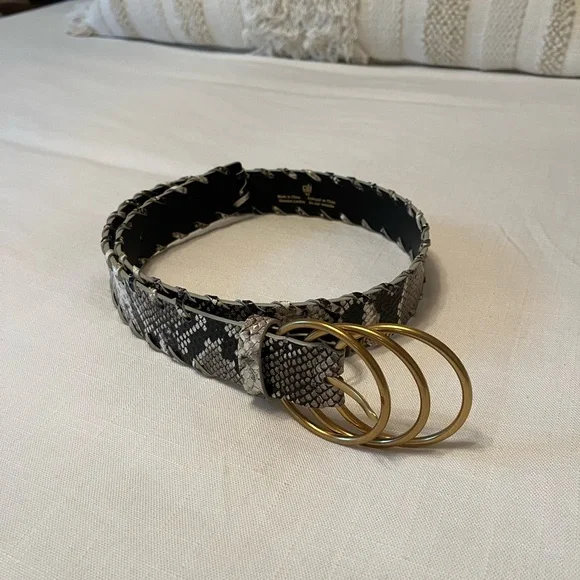 CAbi Serpent Belt with Gold Double Ring Buckle - Picture 3 of 5